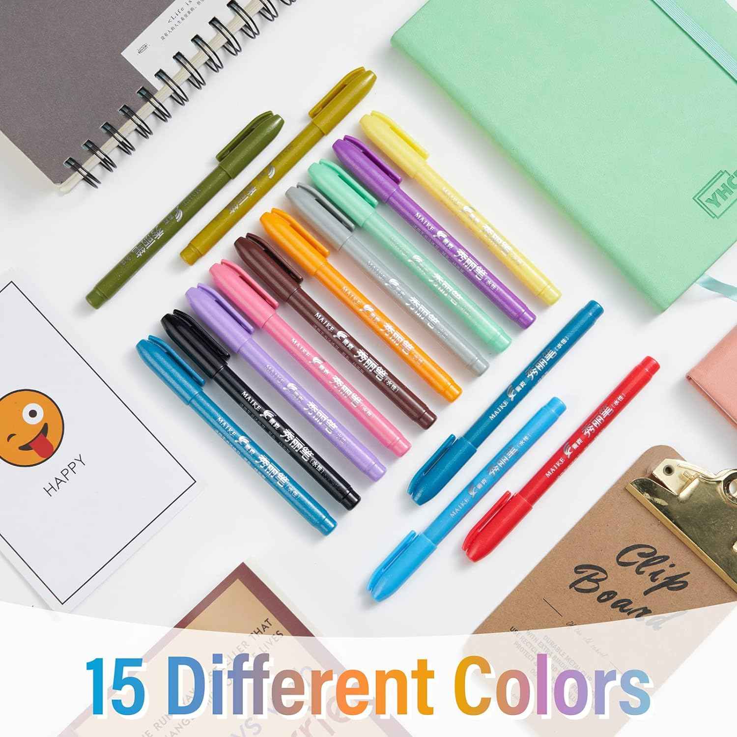 MAIKE Felt Tip Brush Calligraphy Pen 15 Colors - TTpen