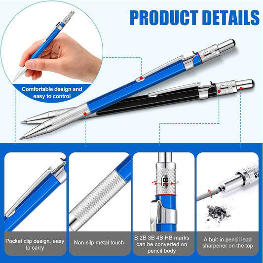 2Pcs Welders Mechanical Pencils with 48PCS Round Refills - TTpen