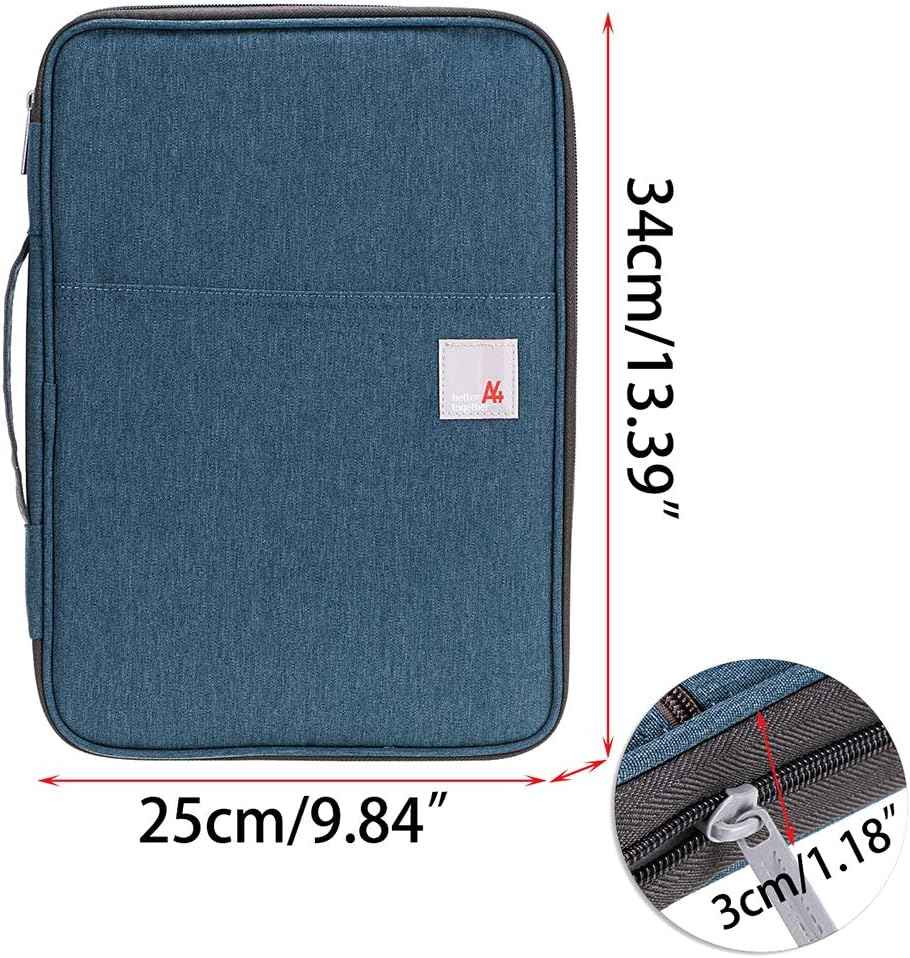 A4 Document File Bags Portfolio Organizer- Zipper Case - TTpen