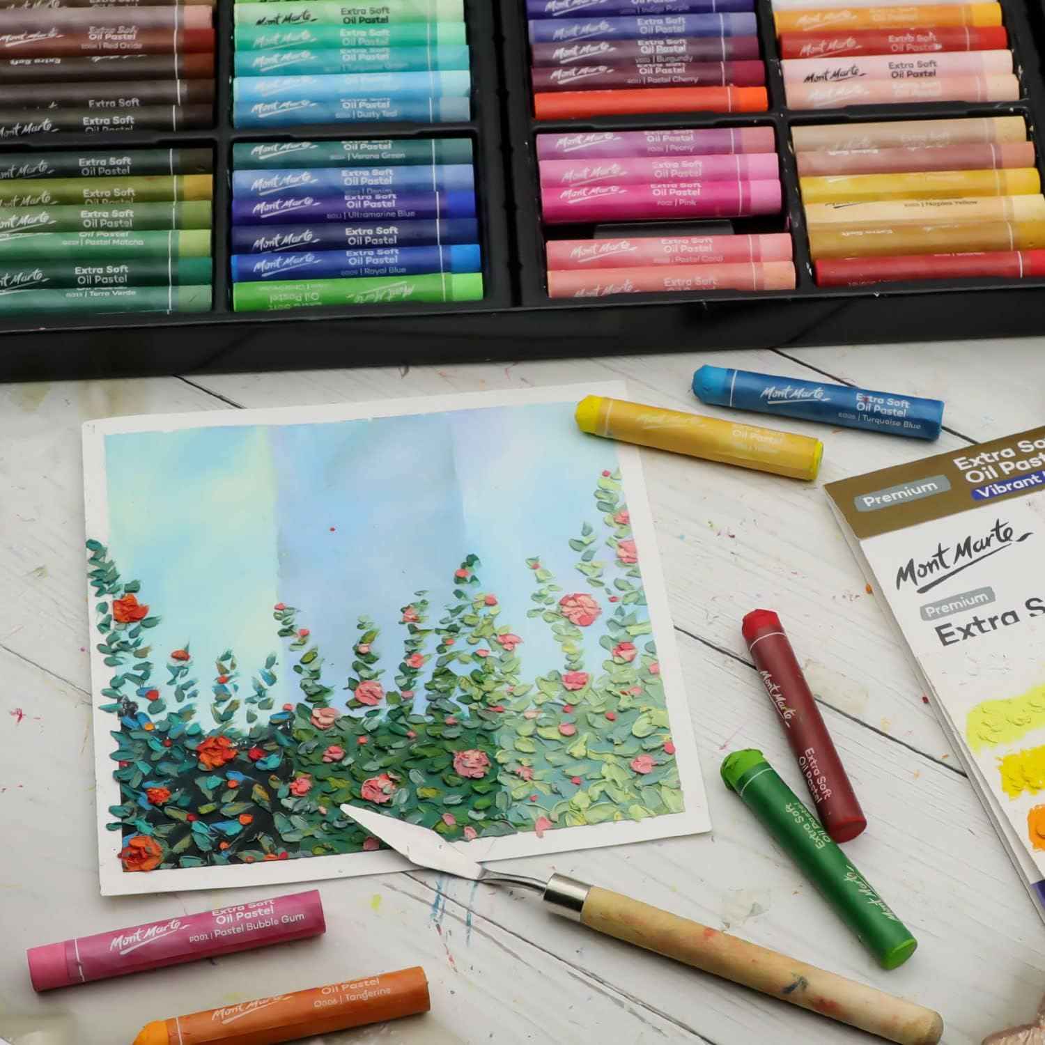 Mont Marte Extra Soft Oil Pastels 72pcs Assorted Bright Colors - TTpen