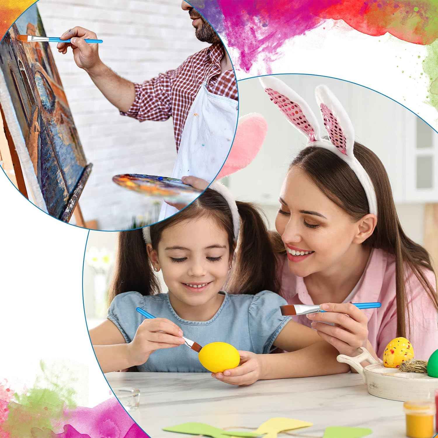 10 Pieces 3/4 Inch Flat Acrylic Paint Brushes for Kid Adult - TTpen