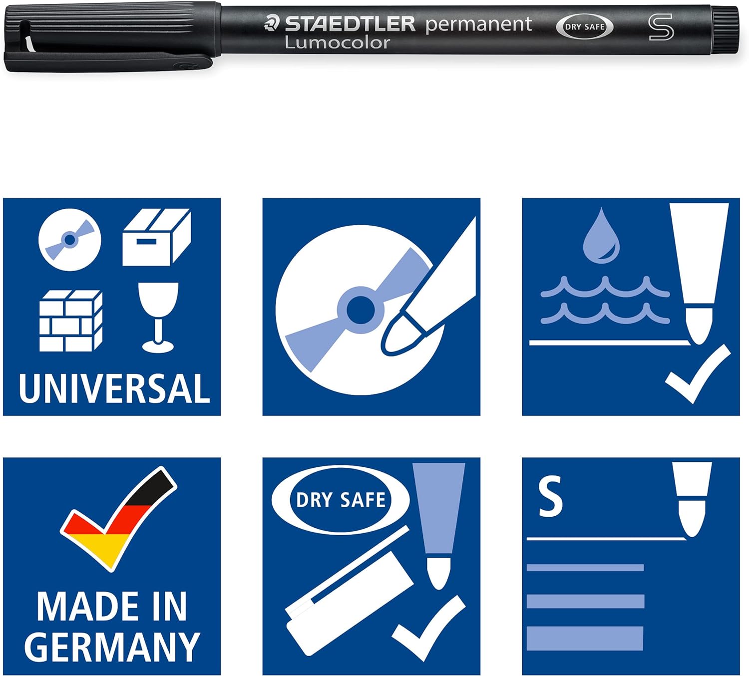 Staedtler Lumocolor 313S Permanent Markers SuperFine Tip 0.4mm,4 Pack