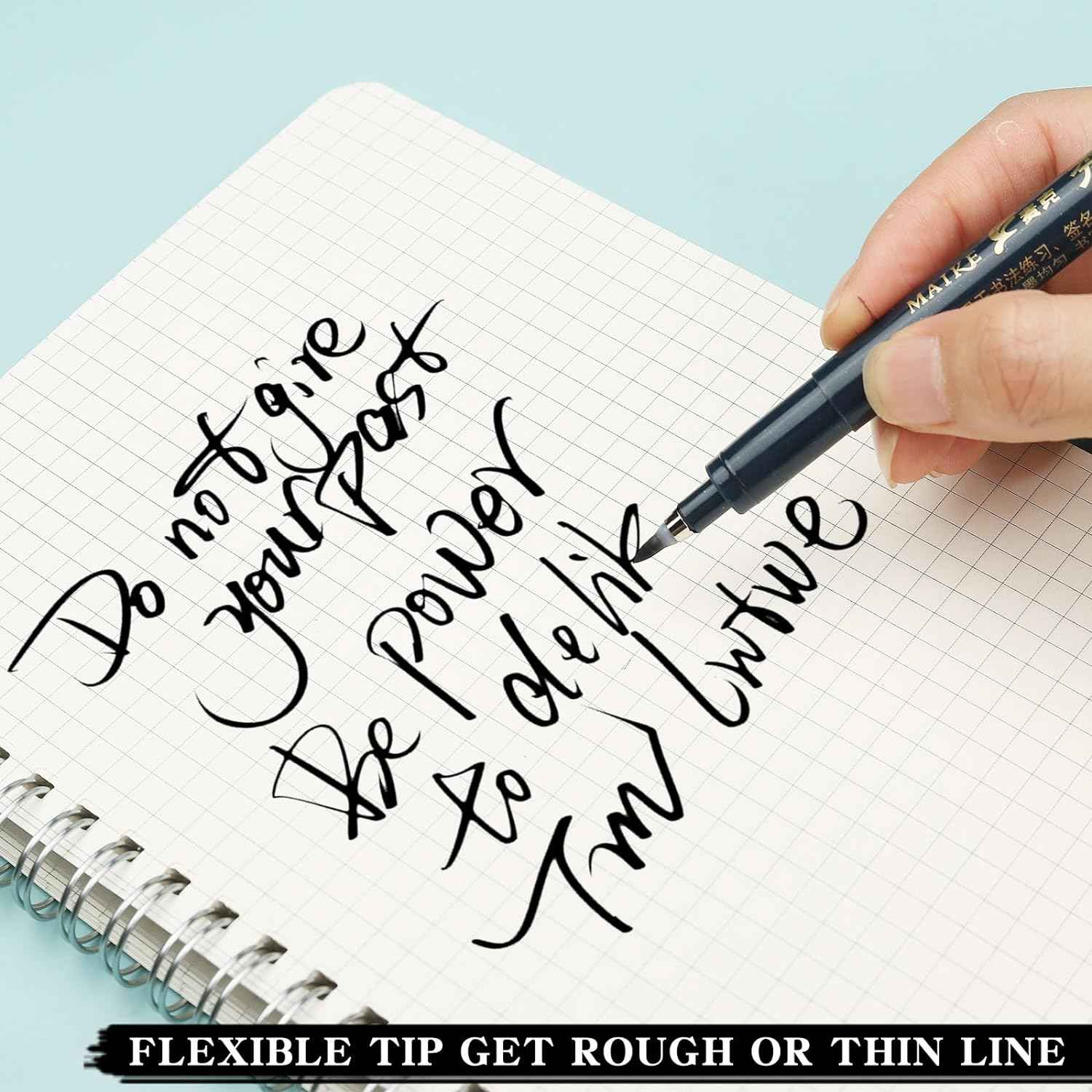 MAIKE 4 Size Calligraphy Brush Pens Water Based Black Ink Marker Set - TTpen