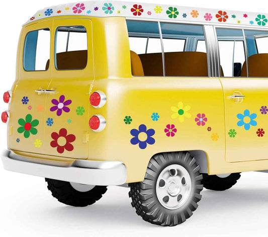 96 Pieces Car Flowers Stickers for Window Laptop Car Decoration - TTpen