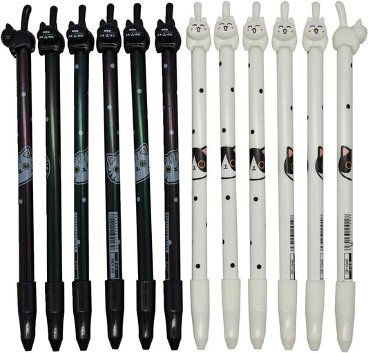 12PCS Cat Tail Cat Face Gel Pens - TTpen