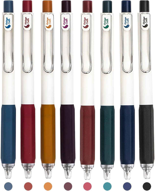 8 Vintage Color Gel Pens,0.5mm Fine Point for Note Taking Journaling - TTpen