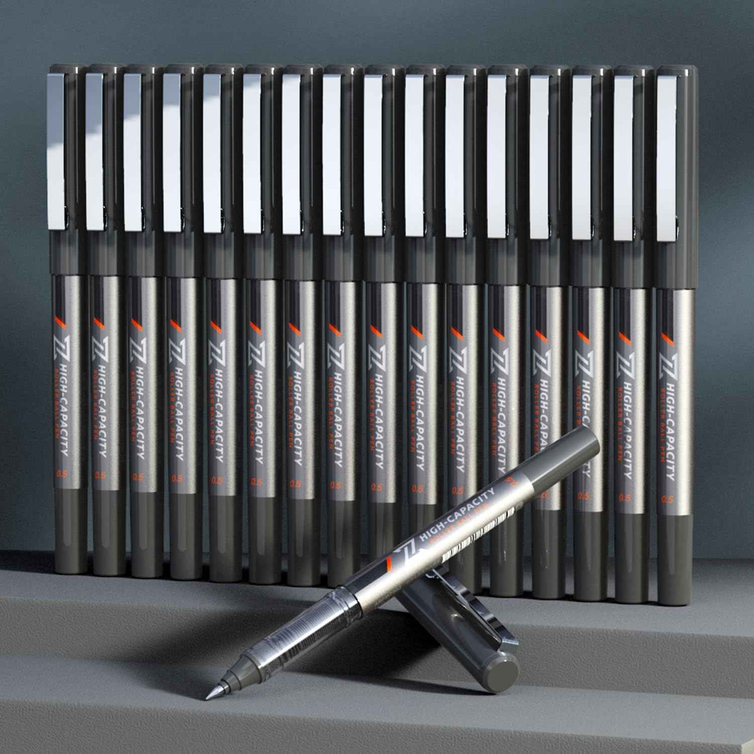 M&G 10Pcs Liquid Rollerball Pens,0.5mm Black Ink Ultra Fine Point Pens - TTpen