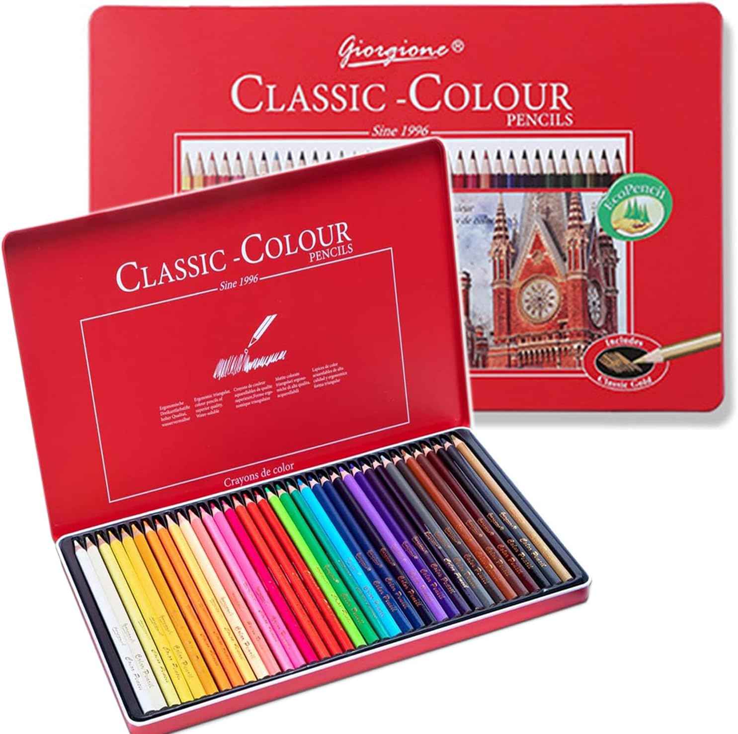 GIORGIONE 36 Classic Colour Pencils Oil Based Tin Box - TTpen
