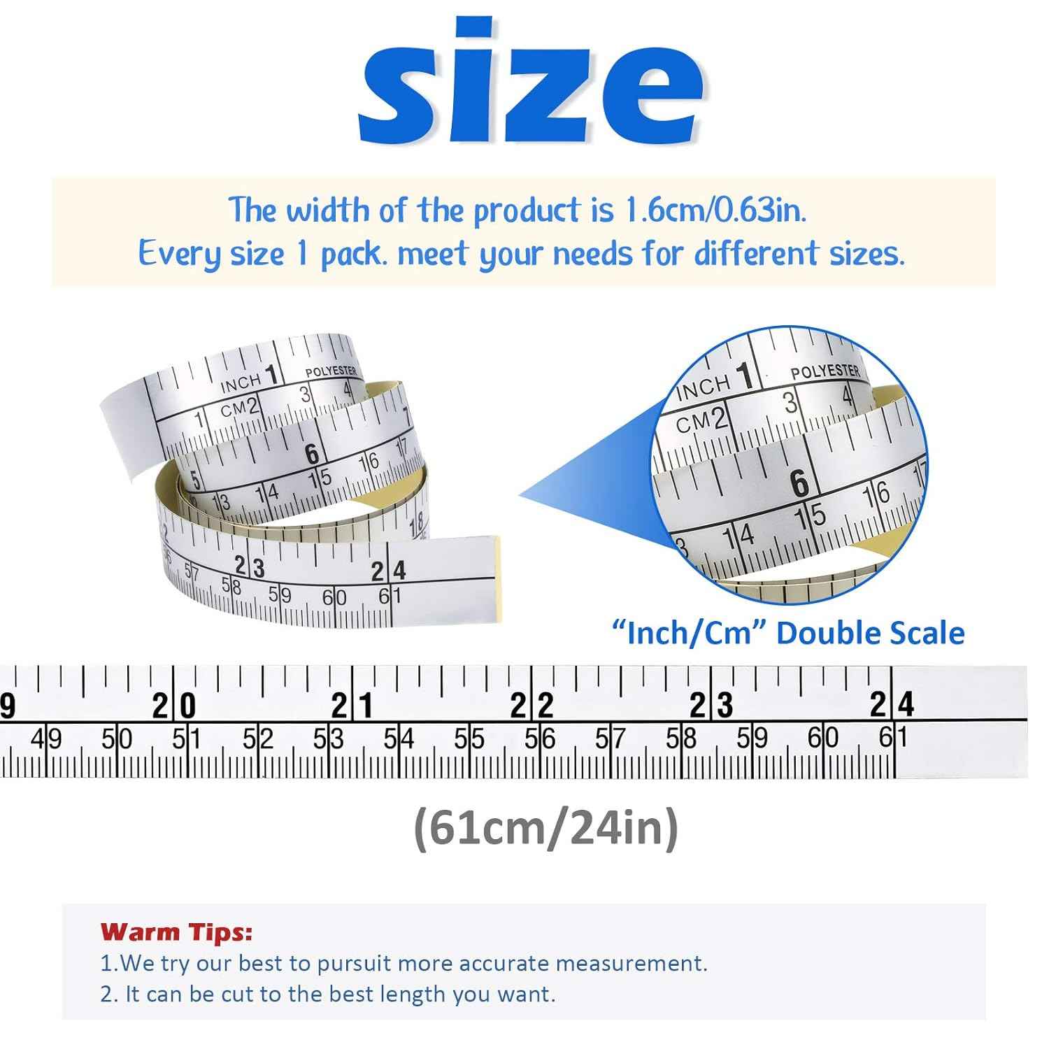 24 Inch Tape Measure for Work Woodworking,Saw,Drafting Table 5 Pack - TTpen