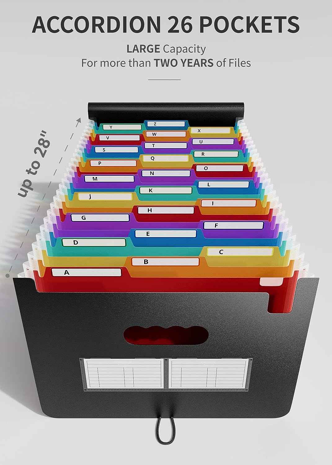 26 Pockets Expanding Accordian File Organizer Keeper A4 Size - TTpen