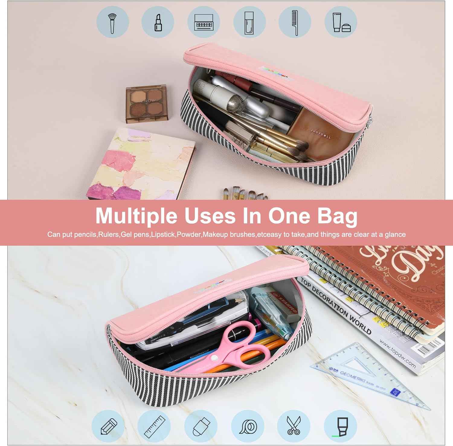 FunAdd Portable Large Pencil Case for Teen Boys Girls - TTpen