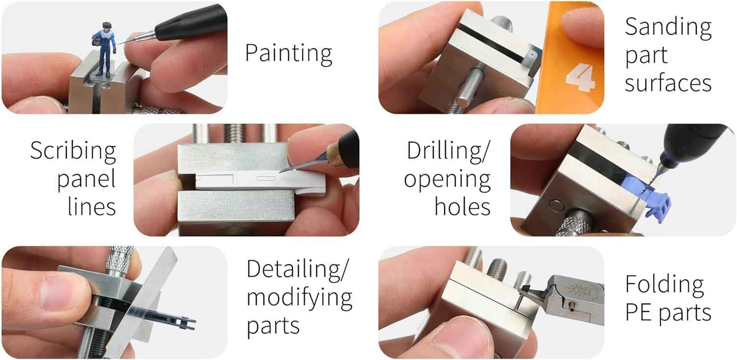 DSPIAE Stainless Steel Precision Mini Vise Grip Width 0.88inch - 0.22inch (AT-MV) - TTpen