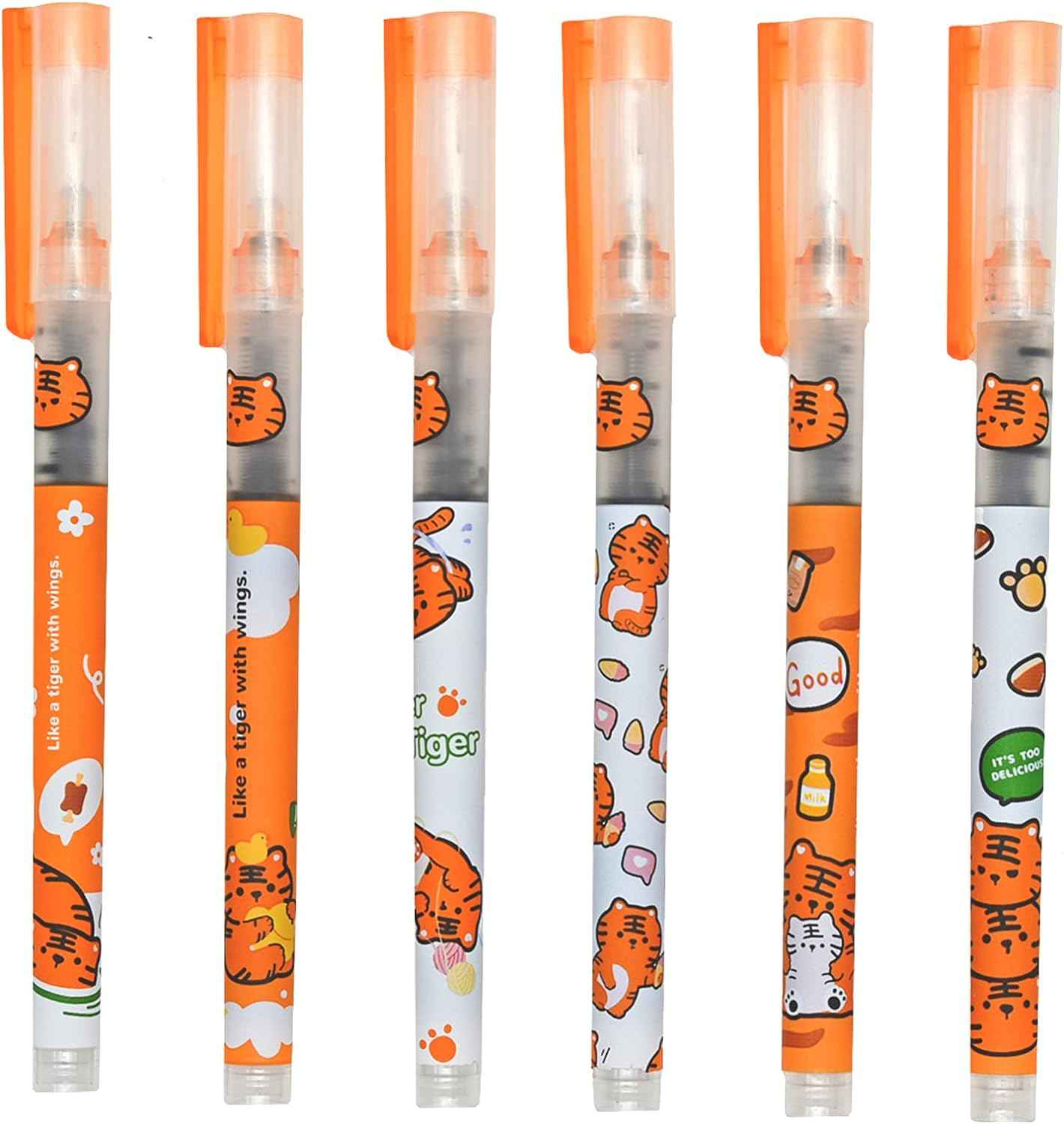 12PCS Tiger Liquid Ink Quick Dry Ink Rollerball Pens Black Ink - TTpen