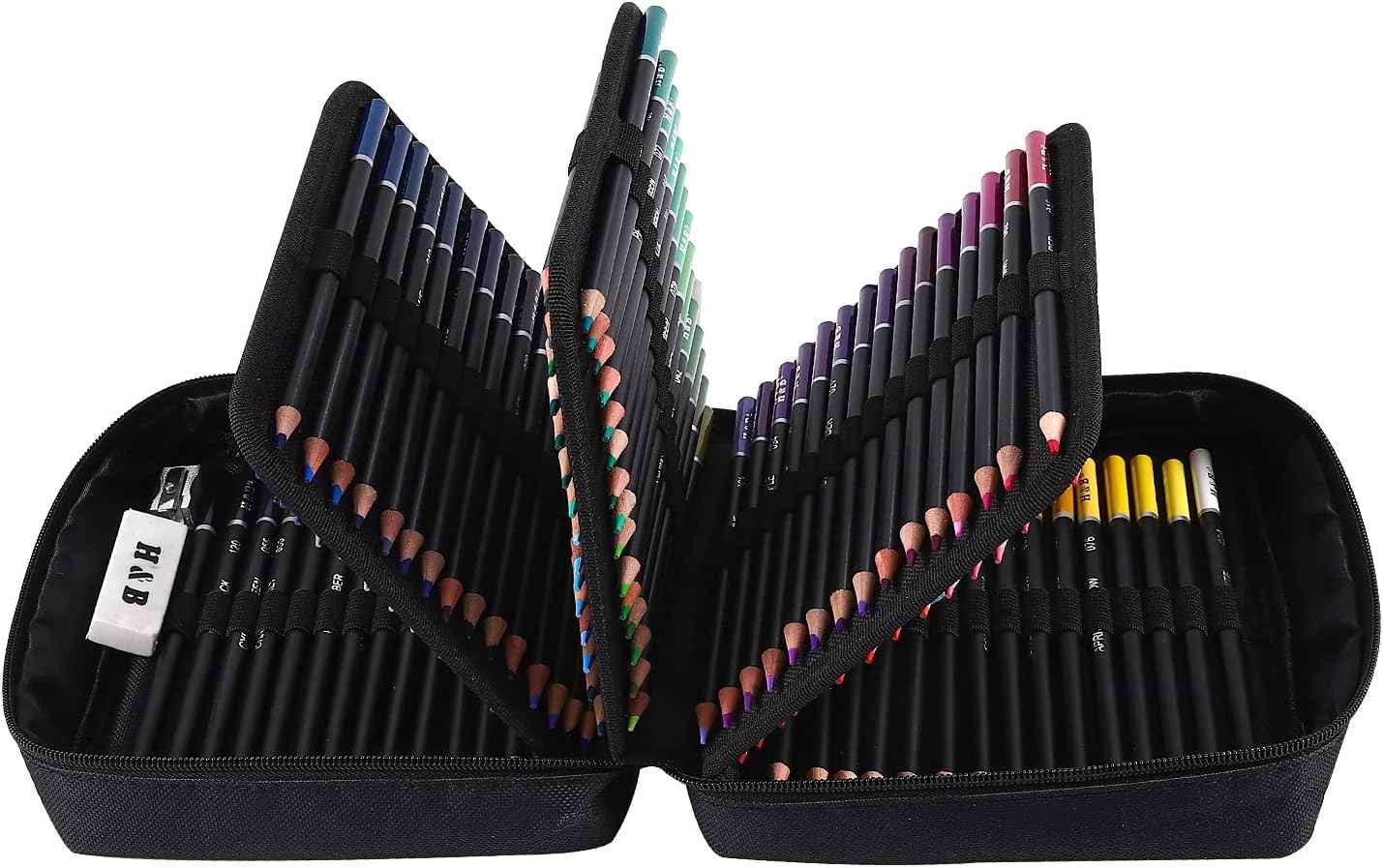 H&B 120 Colored Pencils Kit Oil Based with Zipper Storage Case - TTpen