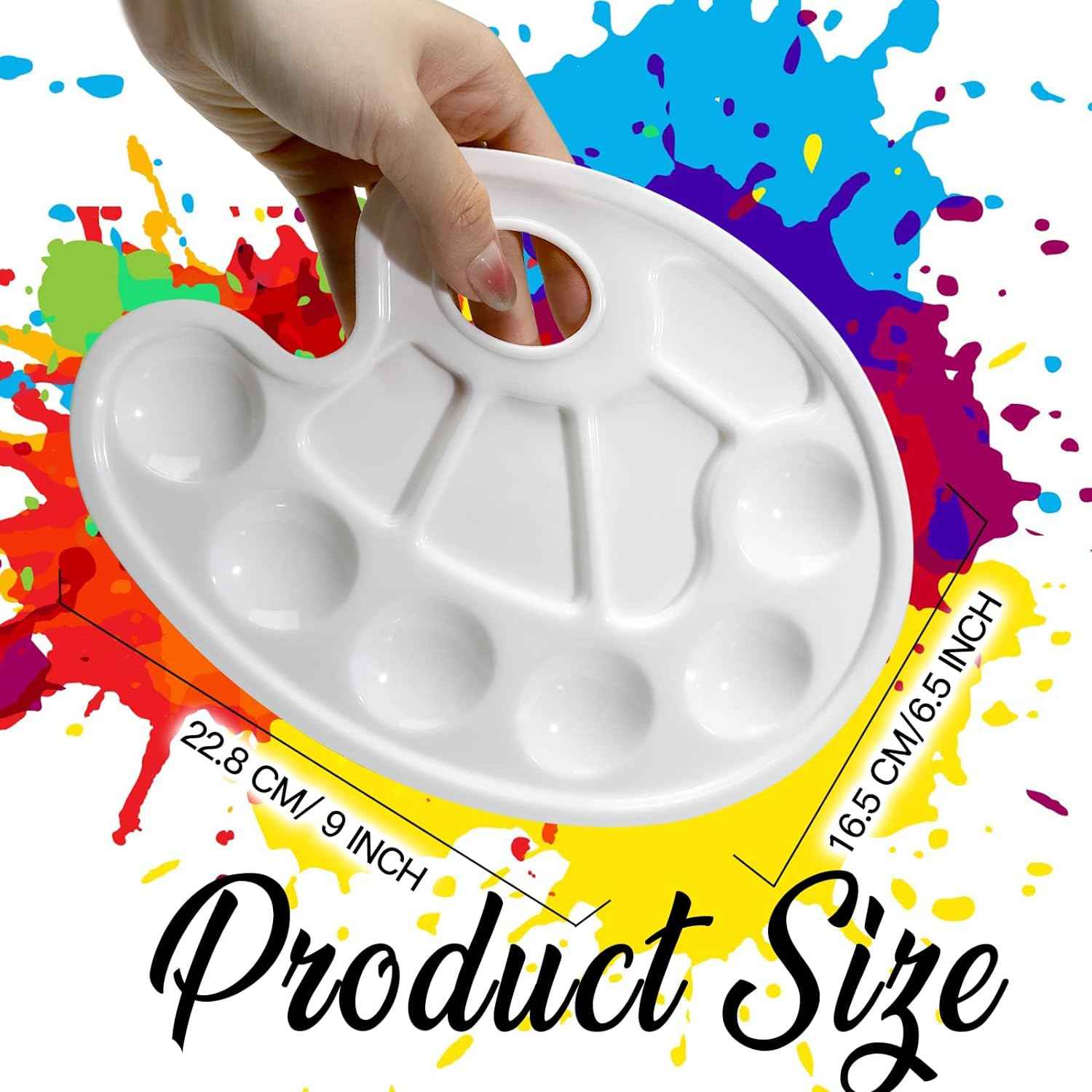 20Pcs Oval Paint Tray Palettes Plastic with Thumb Hole - TTpen