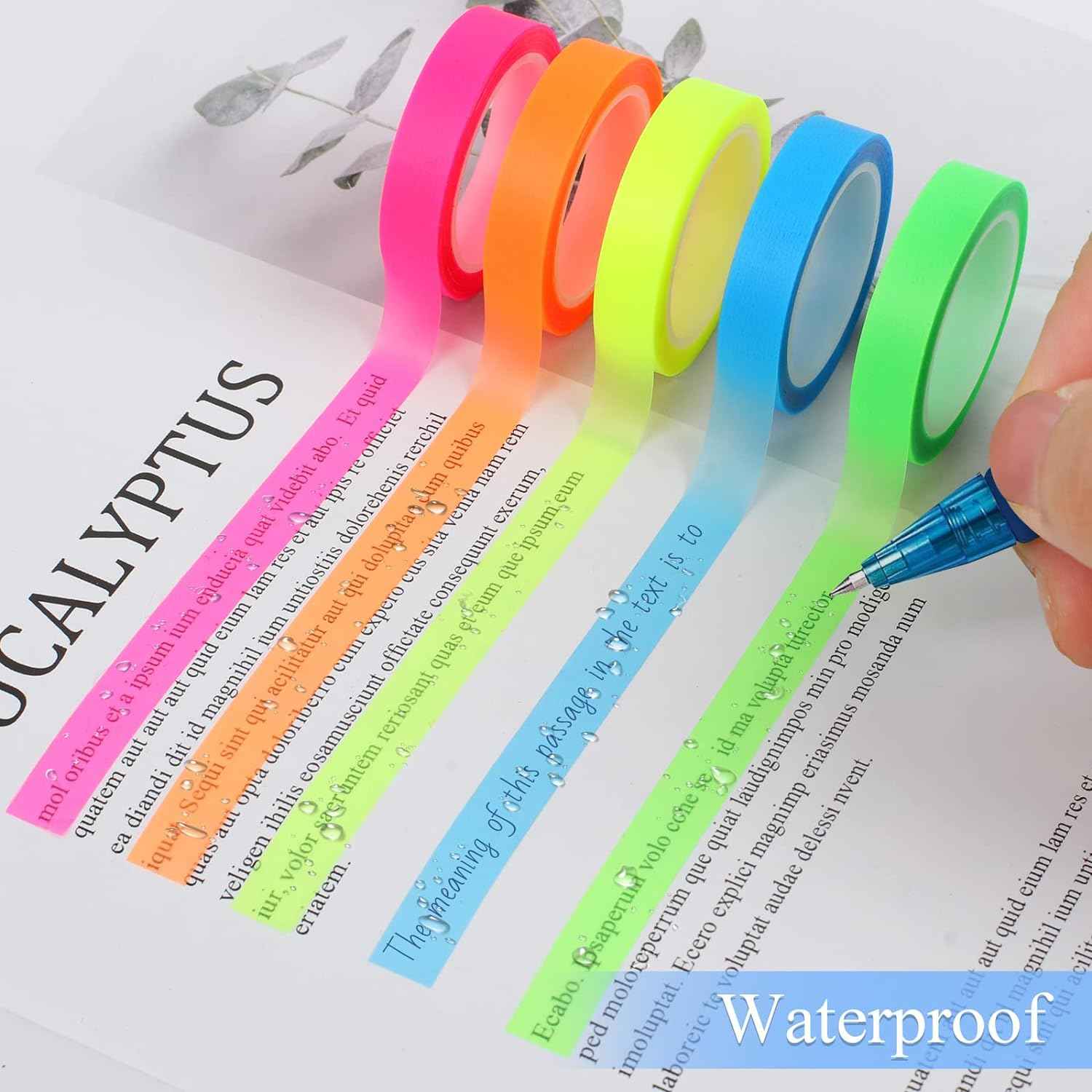 10 Rolls Highlighter Tape Removable for Books Classroom - TTpen