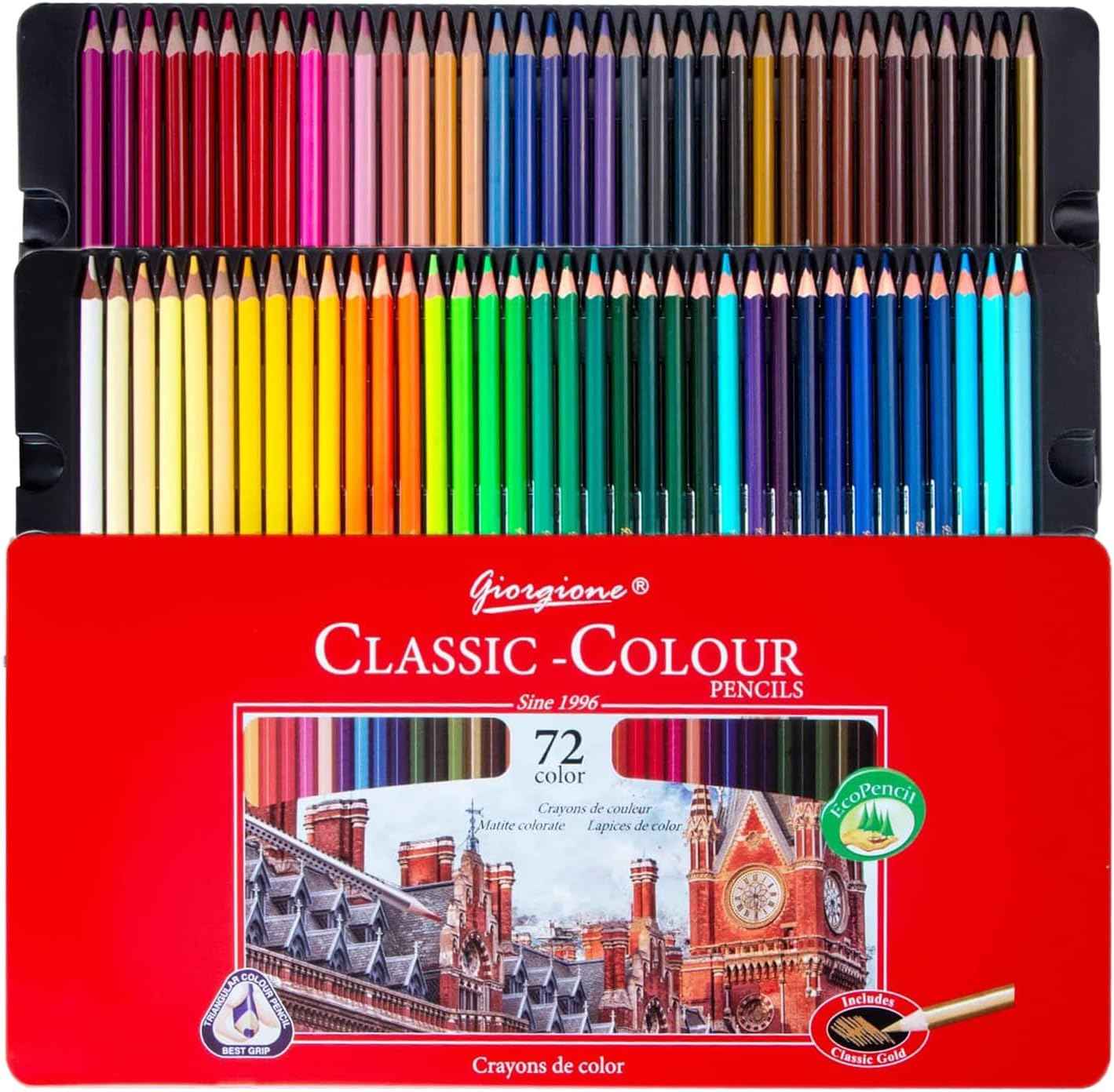 GIORGIONE 72 Classic Colour Pencils Oil Based Tin Box - TTpen