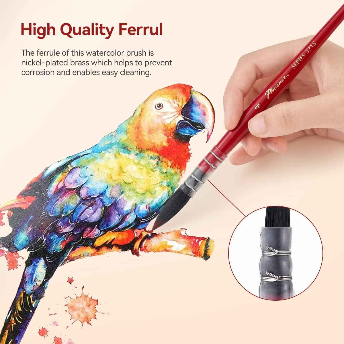 4PCS Watercolor Synthetic Squirrel Hair Paint Brushes Kit - TTpen