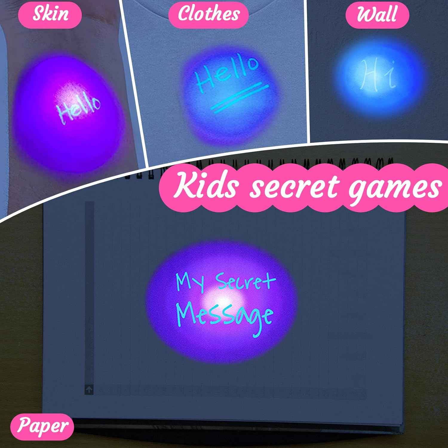 12PCS Invisible Ink Pen,Spy Pen with UV Light for Kids - TTpen