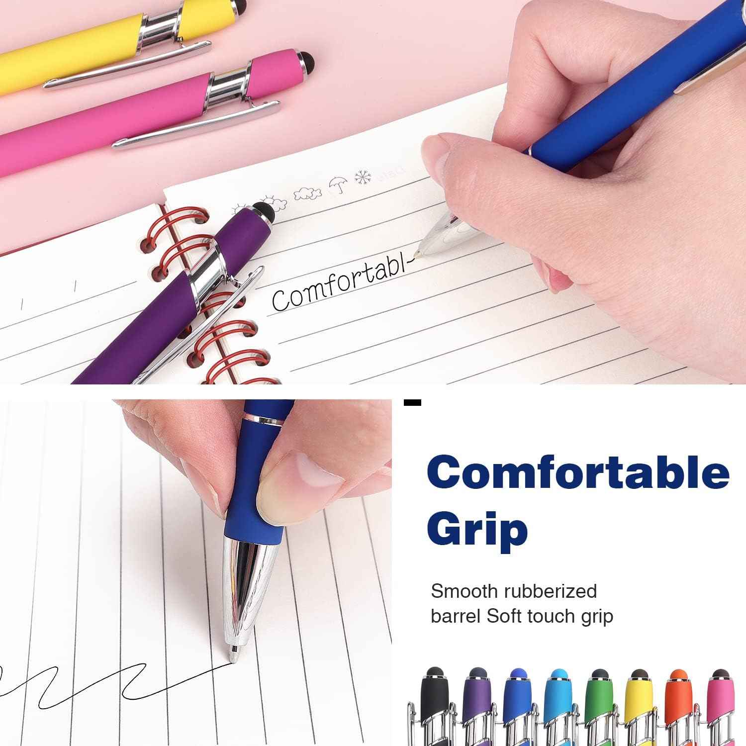 2-in-1 Stylus Retractable Ballpoint Pen with Stylus Tip,1.0mm Black Ink - TTpen