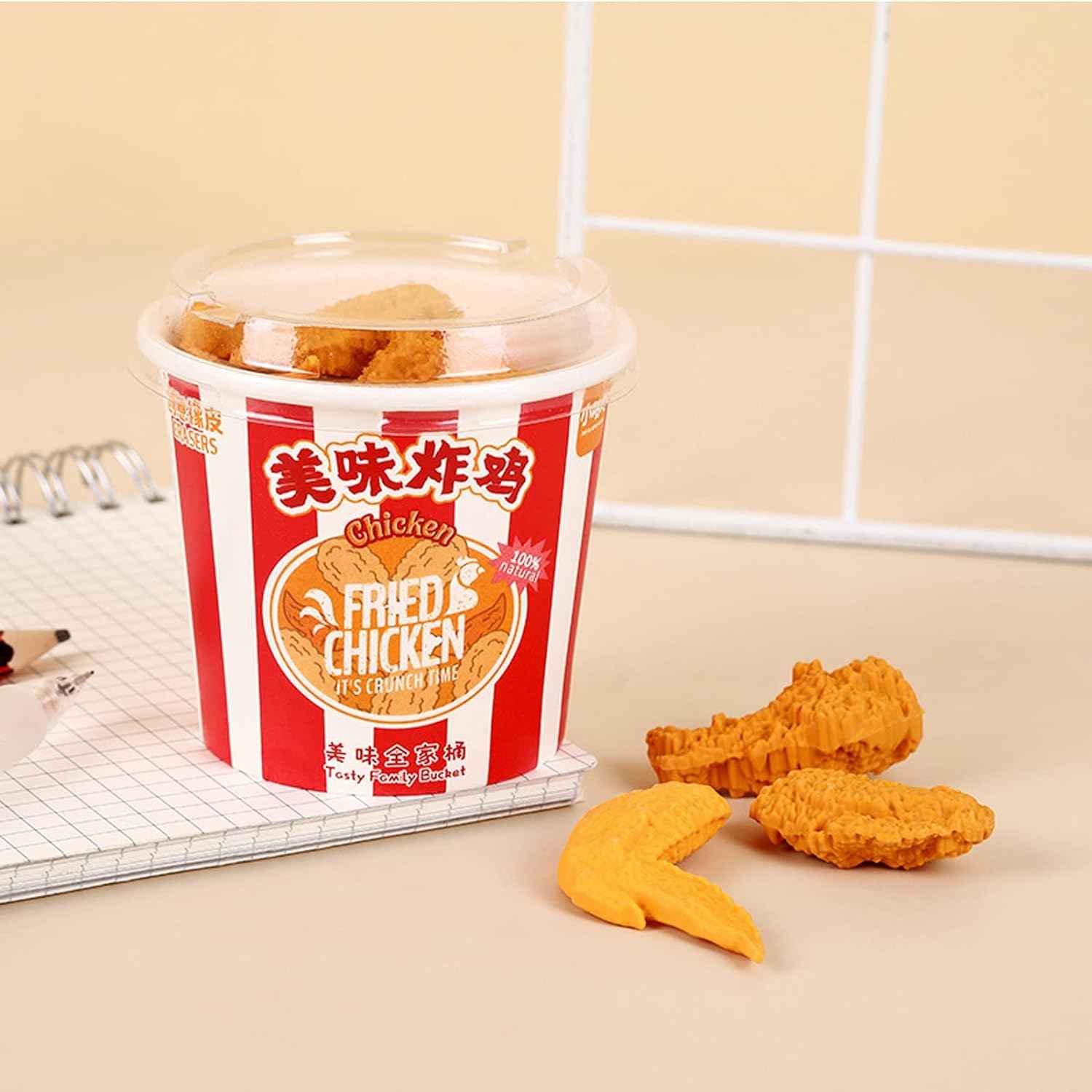 Food Fried Chicken Pencil Erasers 27 Pack - TTpen
