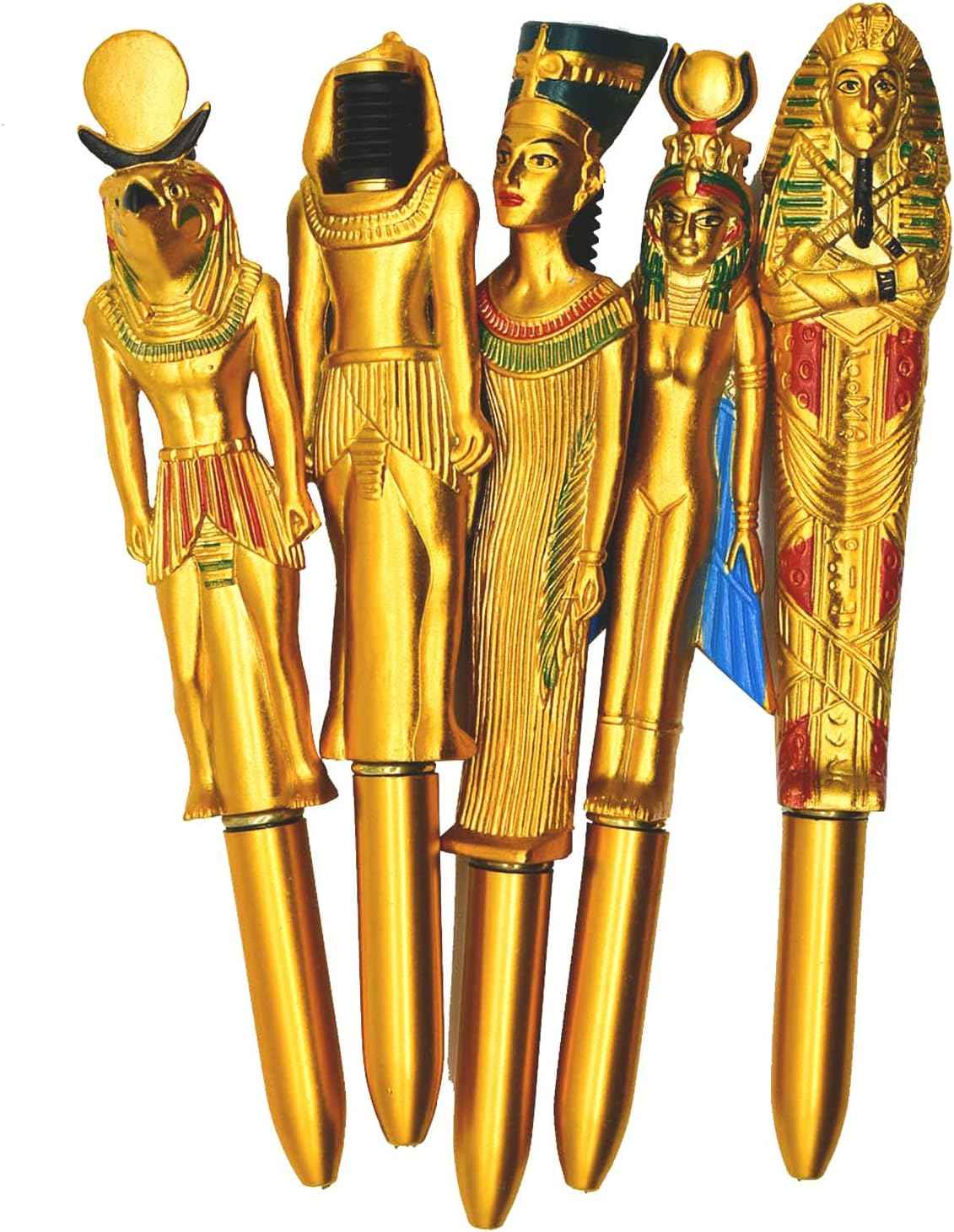 5PCS Egyptian Pharaohpe Retractable Ballpoint Pen 0.5mm Blue Ink - TTpen