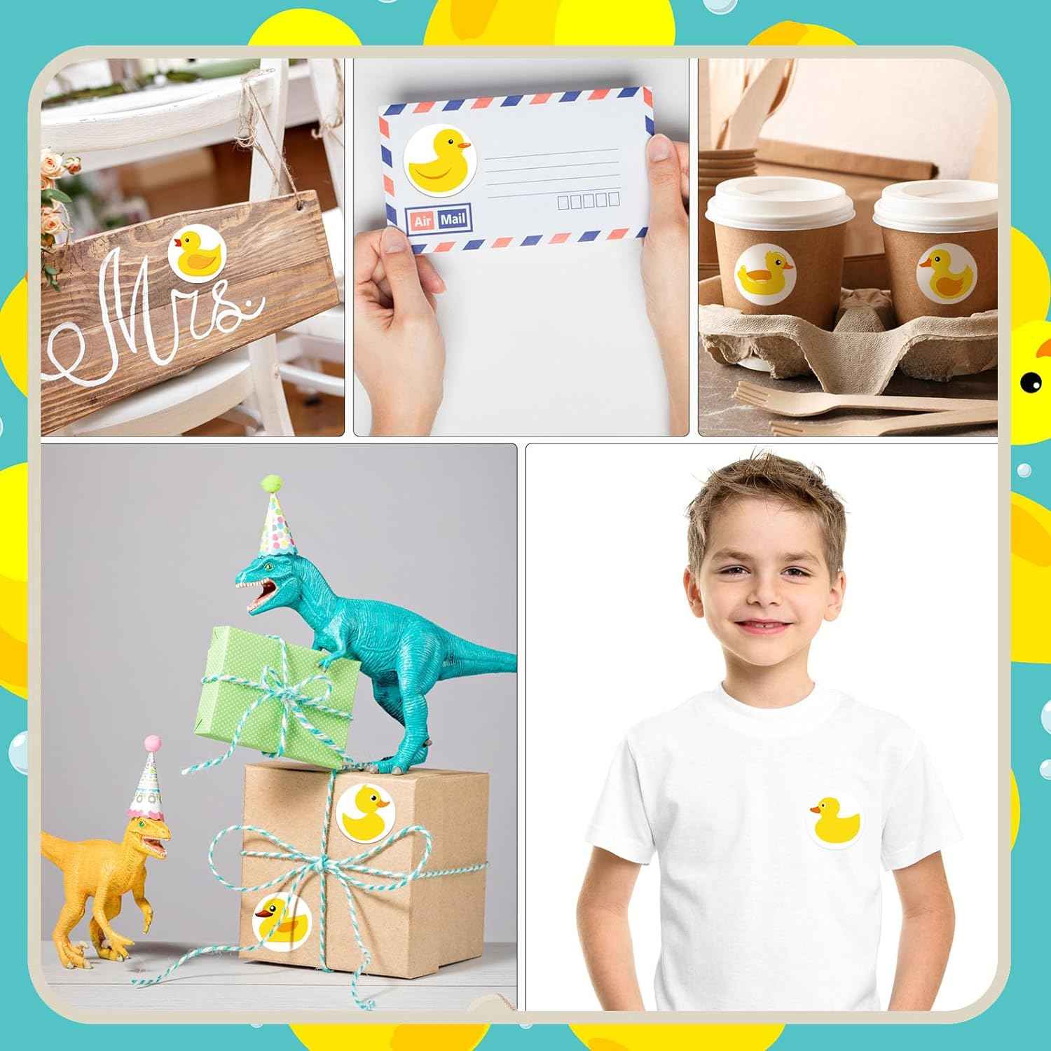 1000Pcs Yellow Duck Stickers for Bag Water Bottle 1.5 Inch - TTpen