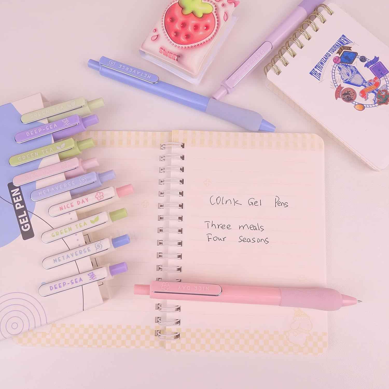 COLNK Gel Pens 0.5mm Black Ink Fine Point with Soft Comfort Grip,12 Counts - TTpen