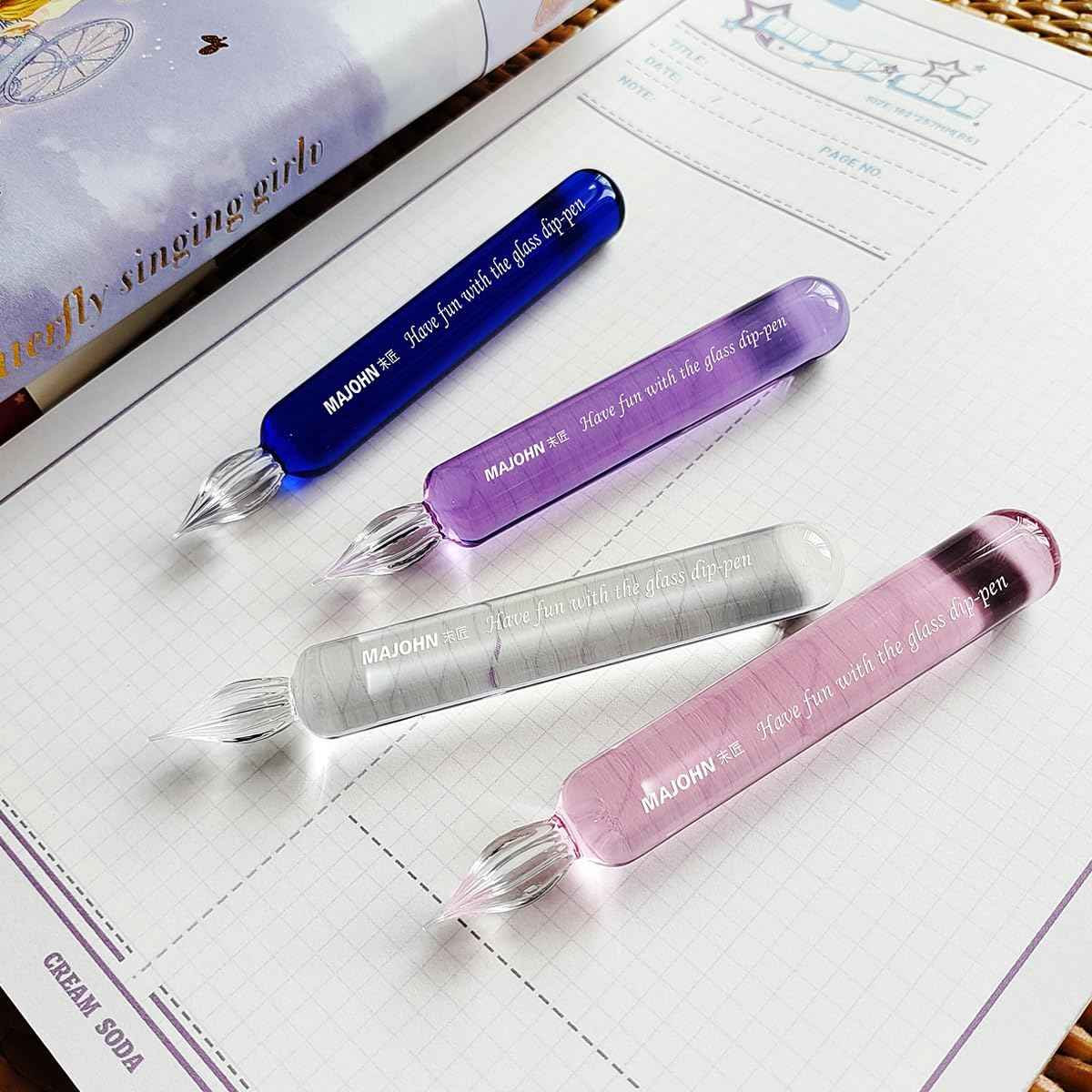 Majohn Crystal Glass Dip Pen Glass Pen Kit