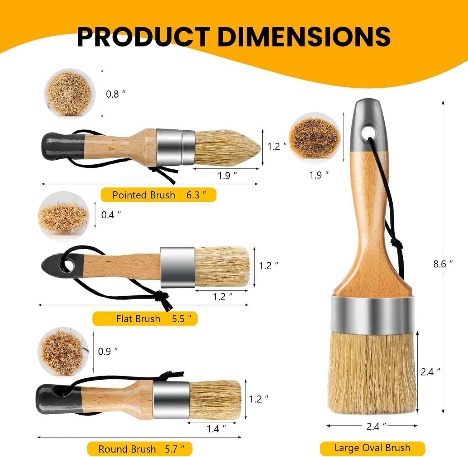 4pcs Chalk and Wax Paint Brush Furniture Set - TTpen