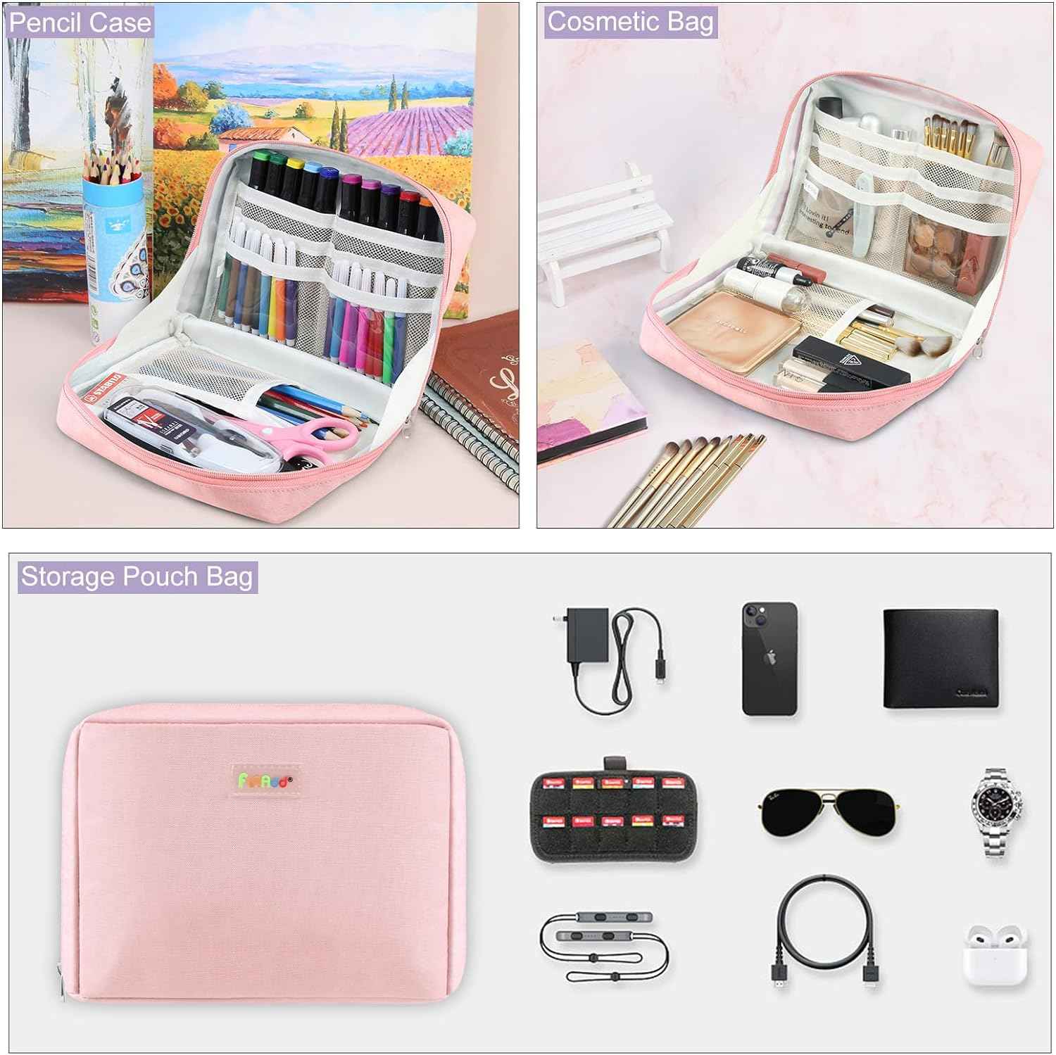 AddFun Portable Pencil Bag,Large Pencil Case for Teen Boys Girls - TTpen