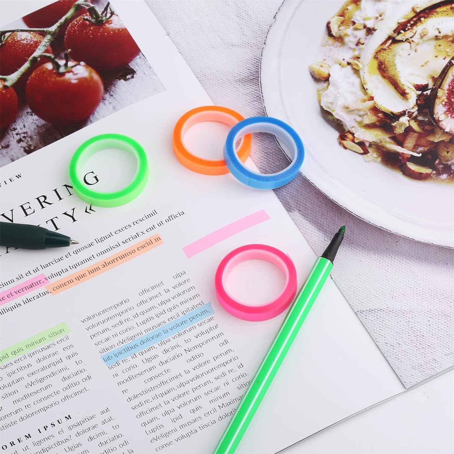 10 Rolls Removable 5 Color Highlighter Tapes for Students Teachers - TTpen