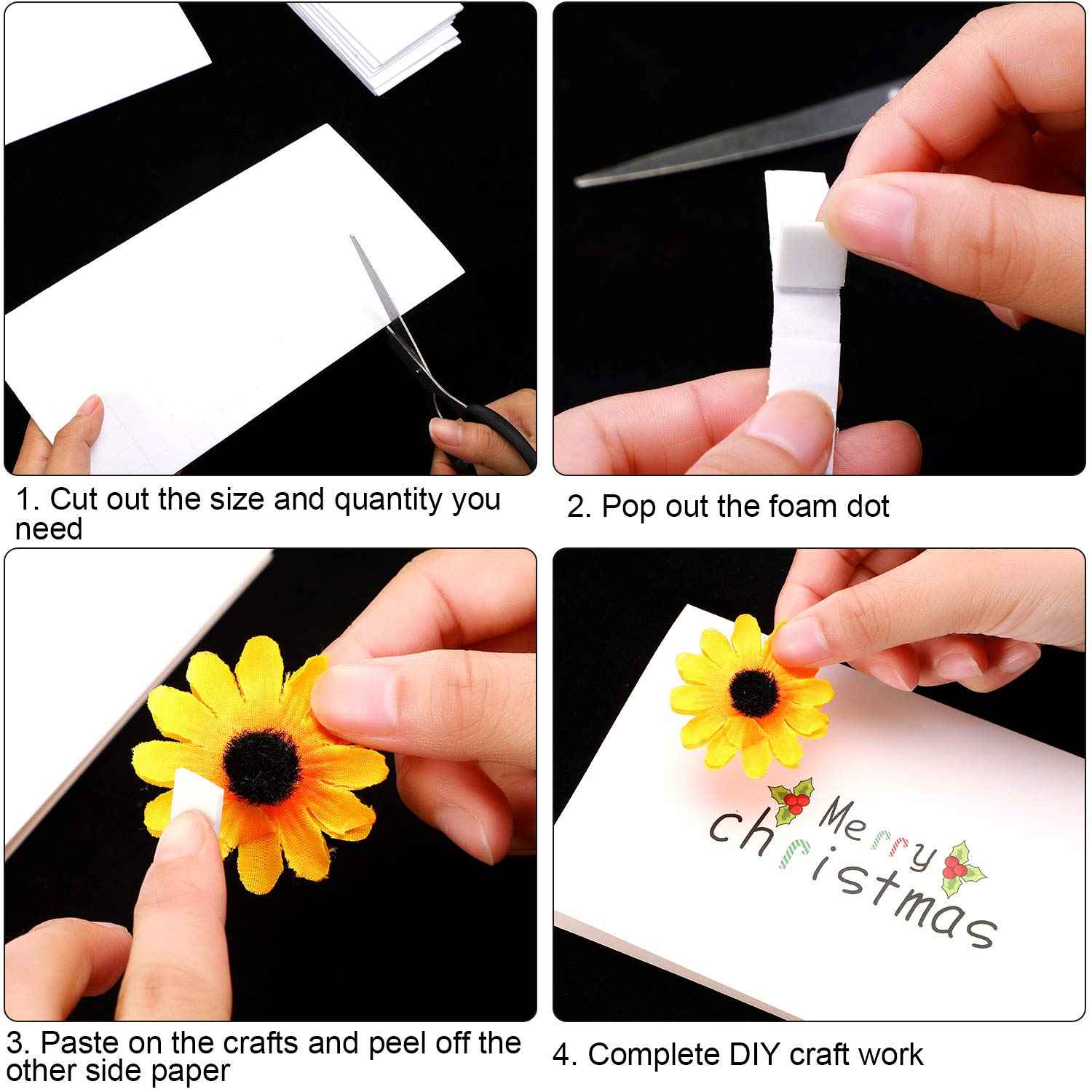16 Sheets Craft Foam Dots Adhesive 2 Sizes - TTpen