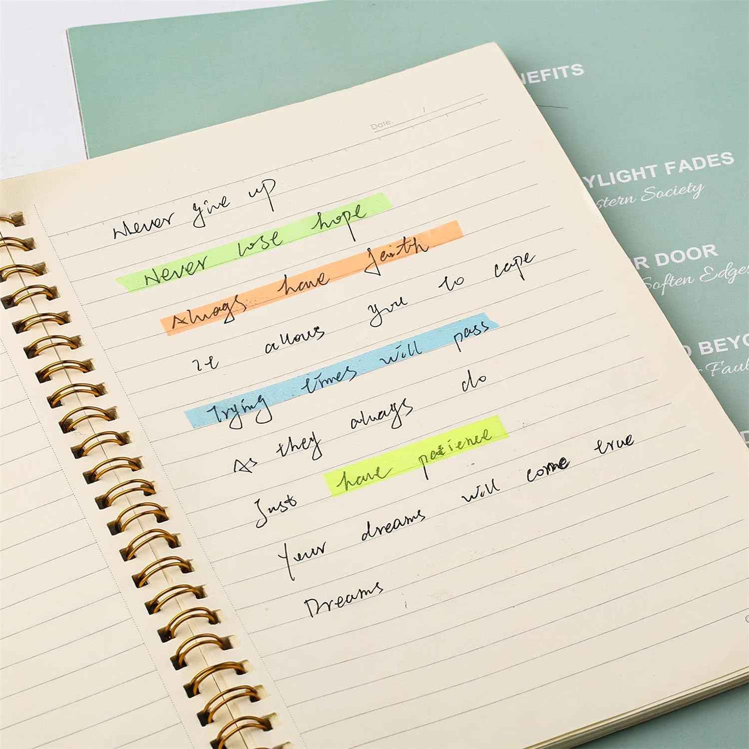 10 Rolls Removable 5 Color Highlighter Tapes for Students Teachers - TTpen