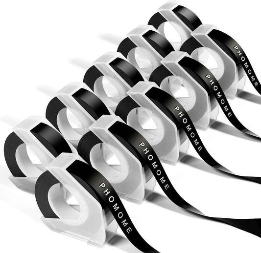 Phomemo 3D Plastic 9mm Embossing Tapes for Dymo Embossing Label Maker Black - TTpen