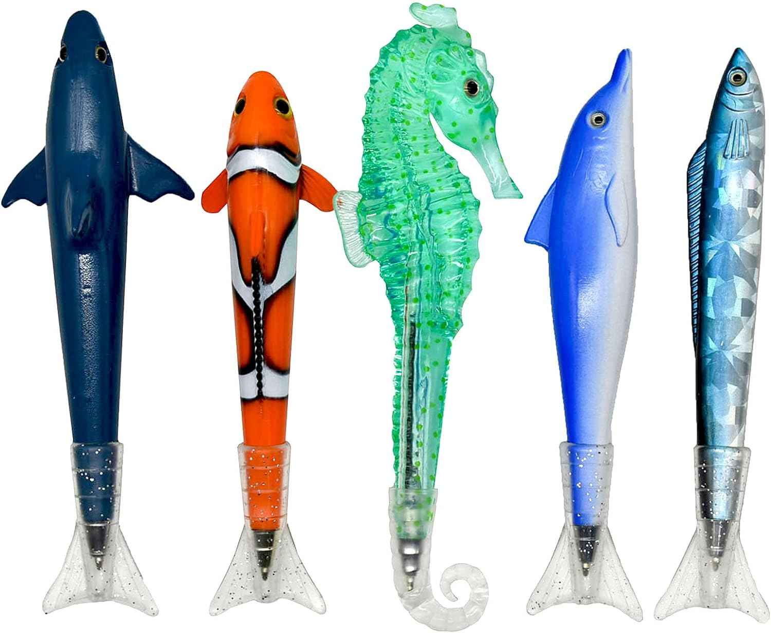 5PCS Clownfish Shark Sea Horse Dolphin Pens Sea Animal Ballpoint Pens - TTpen