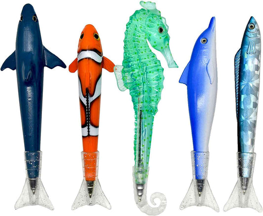 5PCS Clownfish Shark Sea Horse Dolphin Pens Sea Animal Ballpoint Pens - TTpen