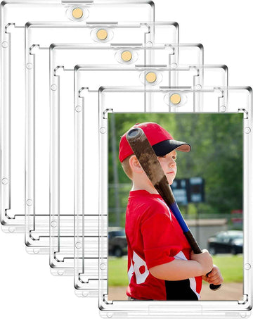 5Pcs Acrylic Magnetic Card Holder 35PT Protectors for Baseball Football Sports Card - TTpen