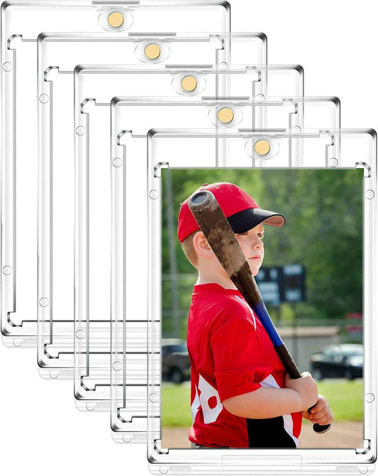 5Pcs Acrylic Magnetic Card Holder 35PT Protectors for Baseball Football Sports Card - TTpen
