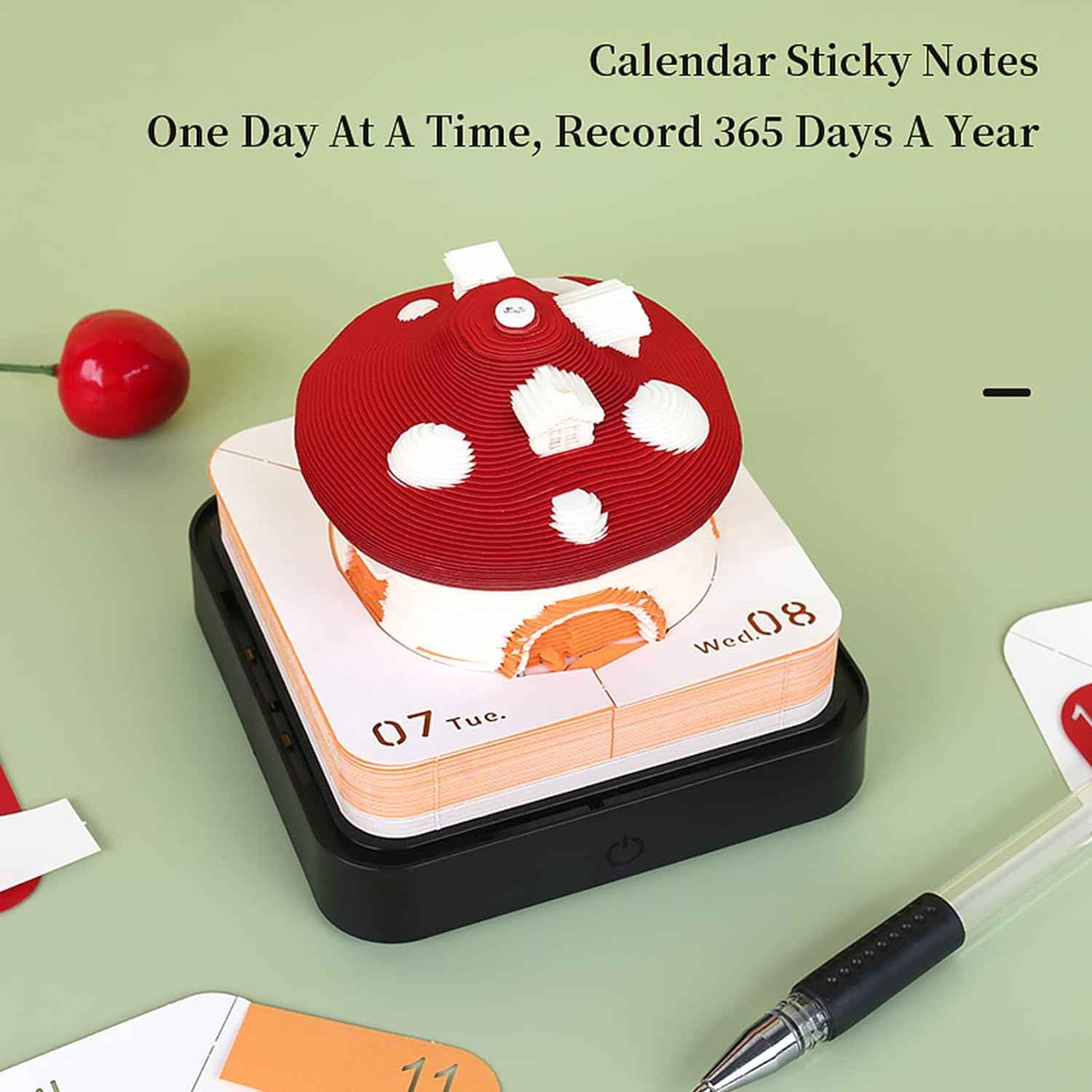 2024 Time Piece Mushroom Calendar Memo Pad with LED Lights - TTpen