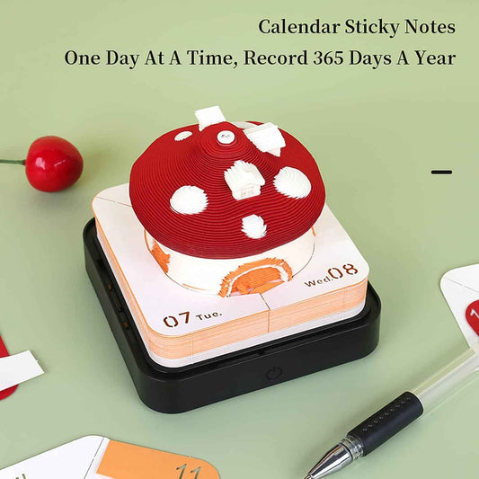 2024 Time Piece Mushroom Calendar Memo Pad with LED Lights - TTpen