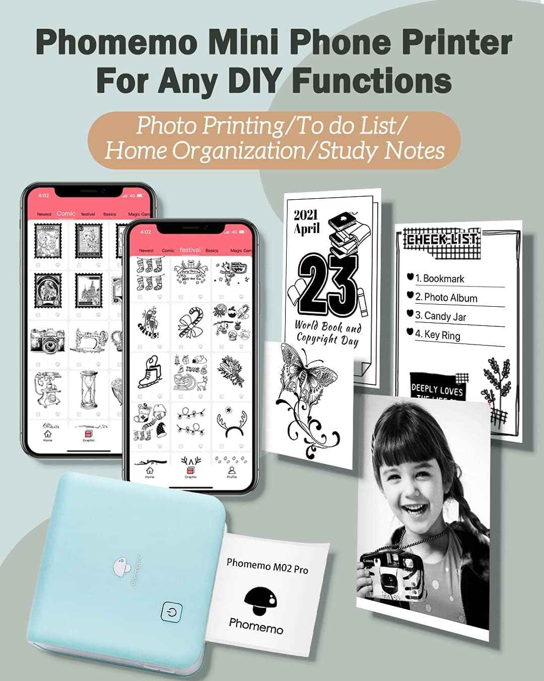 Phomemo M02 Pro Pocket Thermal Bluetooth Photo Printer Type-C Charging - TTpen