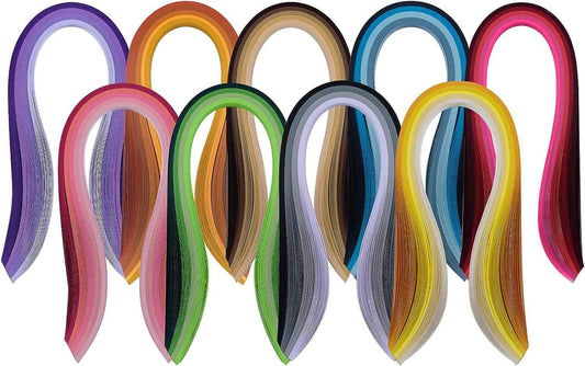 900 Paper Quilling Strips Set,36 Colors width 5mm Length 39cm - TTpen