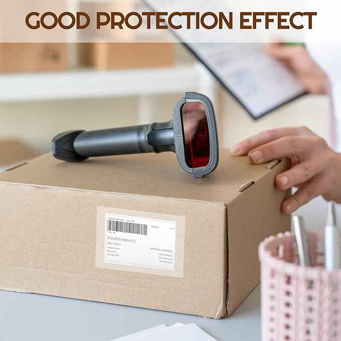 500pcs Clear Waterproof Sticker Protector Labels 52 x 103mm - TTpen