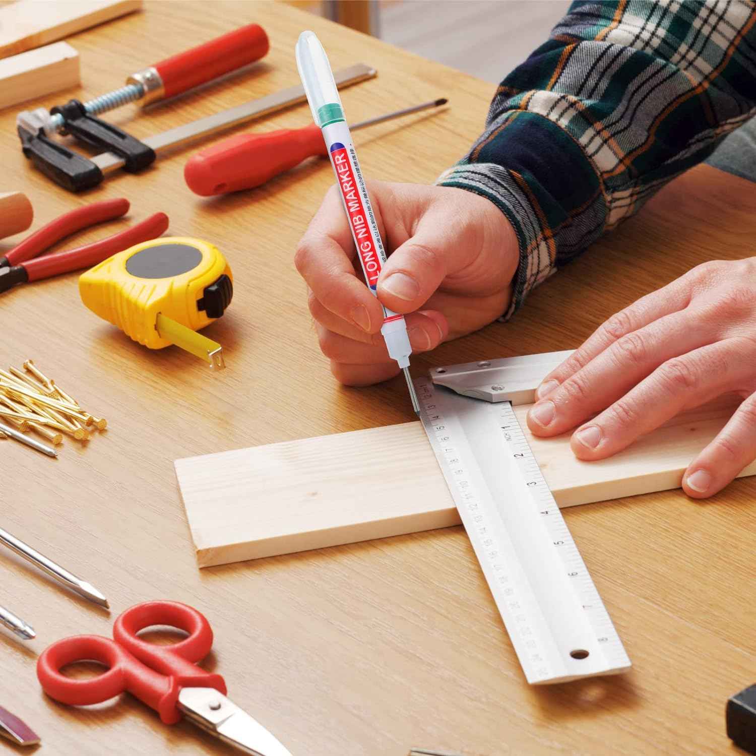 24Pcs Deep Hole Marker Pens 20mm Deep Drill Hole Long Nib Marker - TTpen