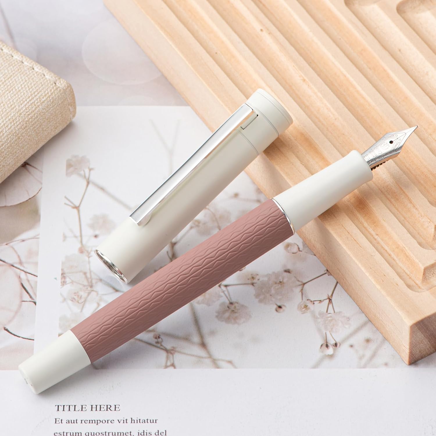 Hongdian 1862 Fountain Pen,Iridium Fine Nib with Ink Converter Cocoa Coffee