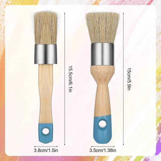2 Pack Chalk and Wax Paint Brush Tool Flat and Round - TTpen