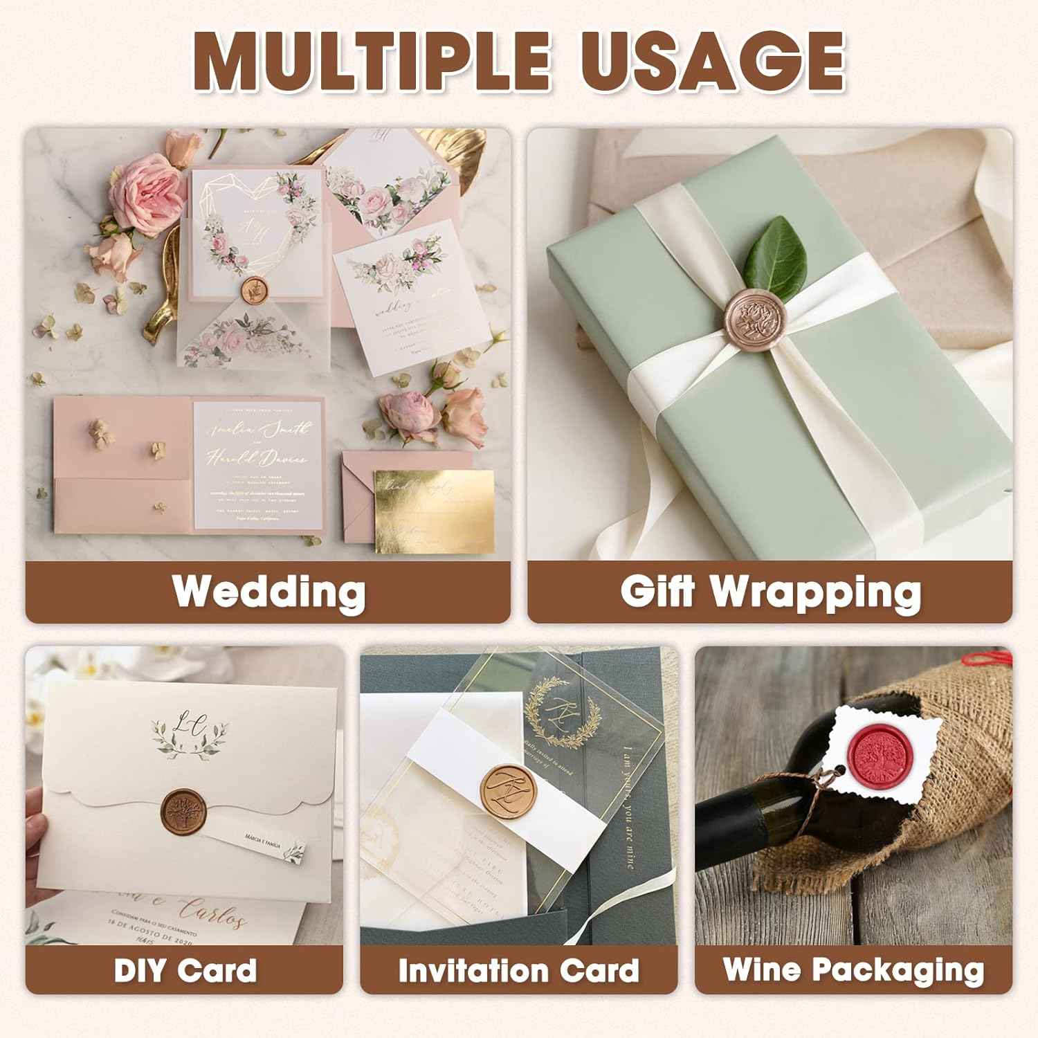 400pcs Wax Seal Kit with 2 Metal Wax Seal Mold - TTpen