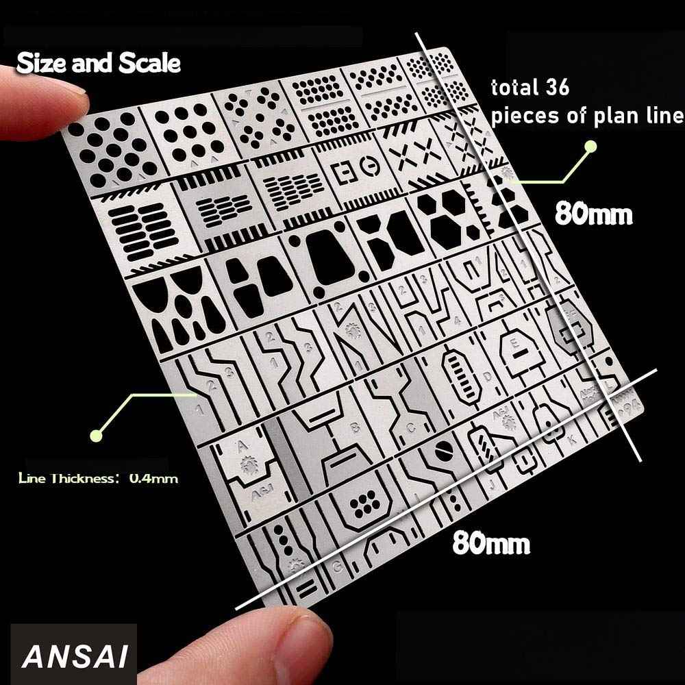 36PCS Carving Auxiliary Ruler Stainless Steel Drill Hole Detail Maker - TTpen