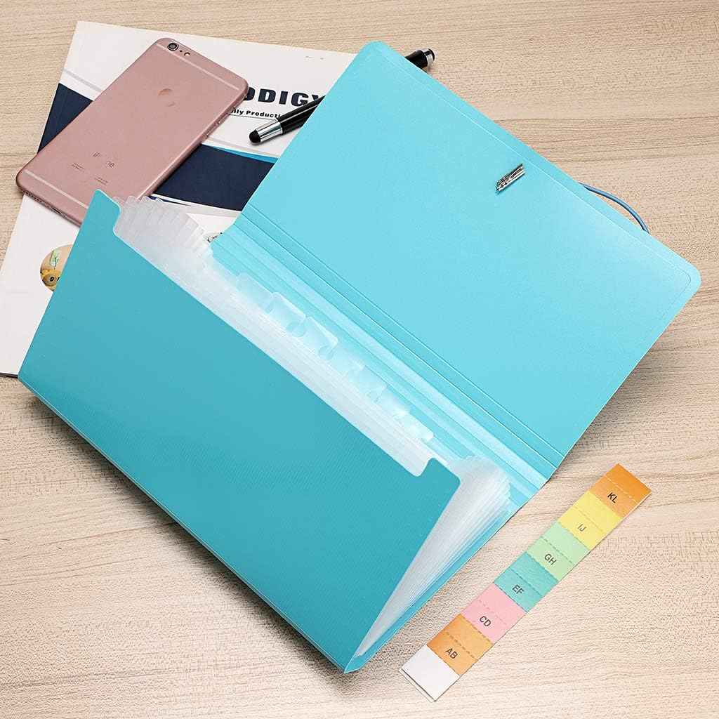 KOBEST 13 Pockets Expanding File Folder for Receipts Coupons Cards - TTpen